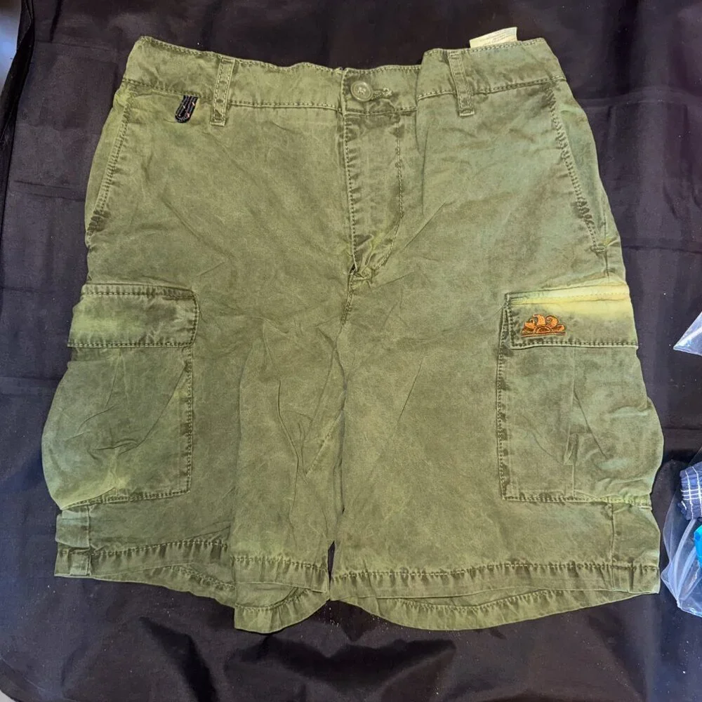 Sundek Boy CARGO SHORTS IN GARMENT-DYED FABRIC WITH RAINBOW
